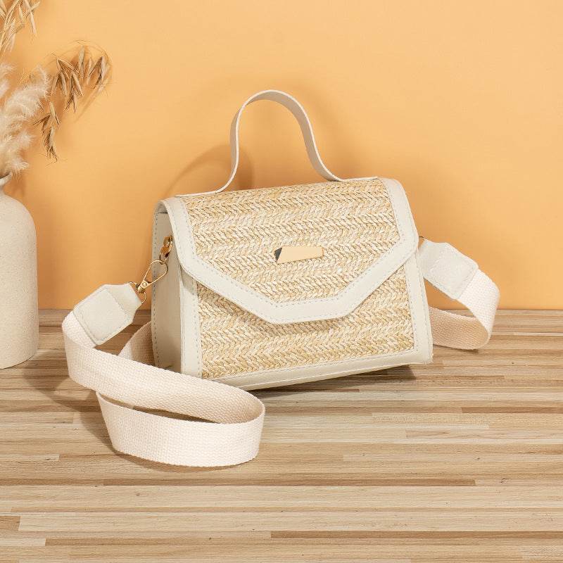 Simple Woven Sequin Decorative Crossbody Small Square Bag - Classy Collective