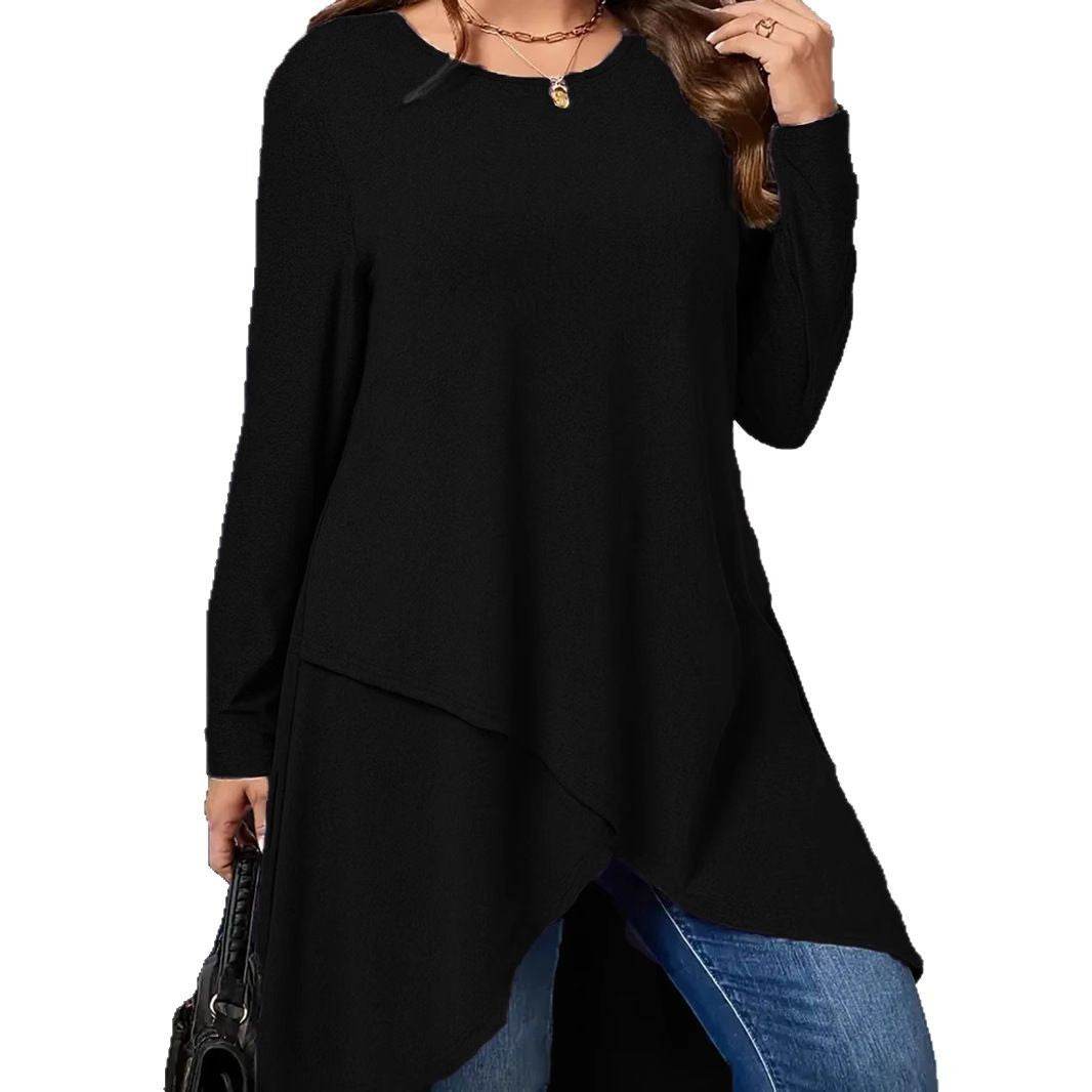 Plus Size Women's Autumn And Winter New Casual Loose Long Sleeves Outerwear Top - Classy Collective