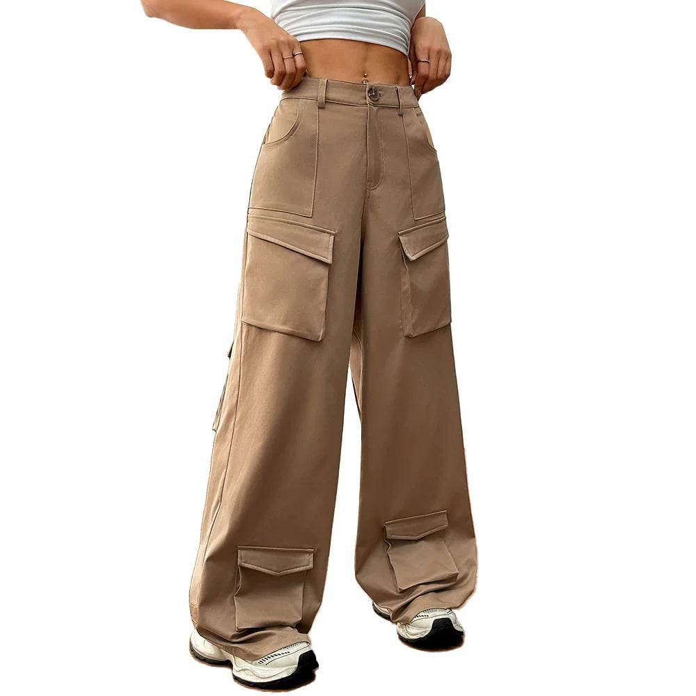 Women's Loose Casual Wide-leg Trousers Pocket Overalls - Classy Collective