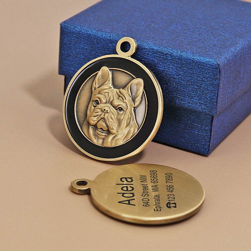 Anti-lost Card Dog Identity Tag- Metal Lettering - Classy Collective