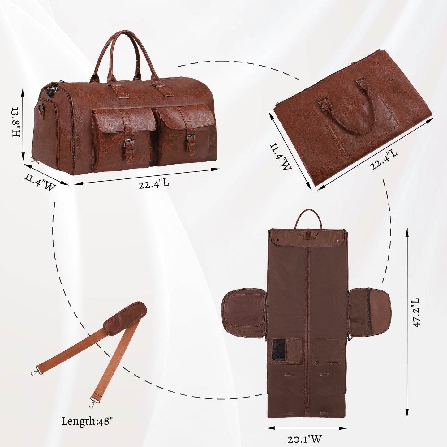 Large Capacity Men's Leather Suit Storage Bag - Classy Collective