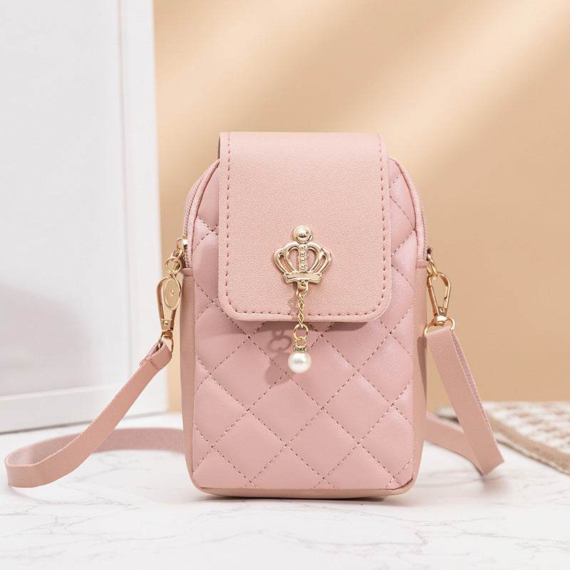 Simple All-match Messenger Bag Pearl Vertical Model In Square Shape - Classy Collective