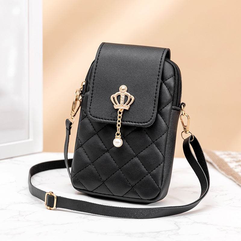 Simple All-match Messenger Bag Pearl Vertical Model In Square Shape - Classy Collective