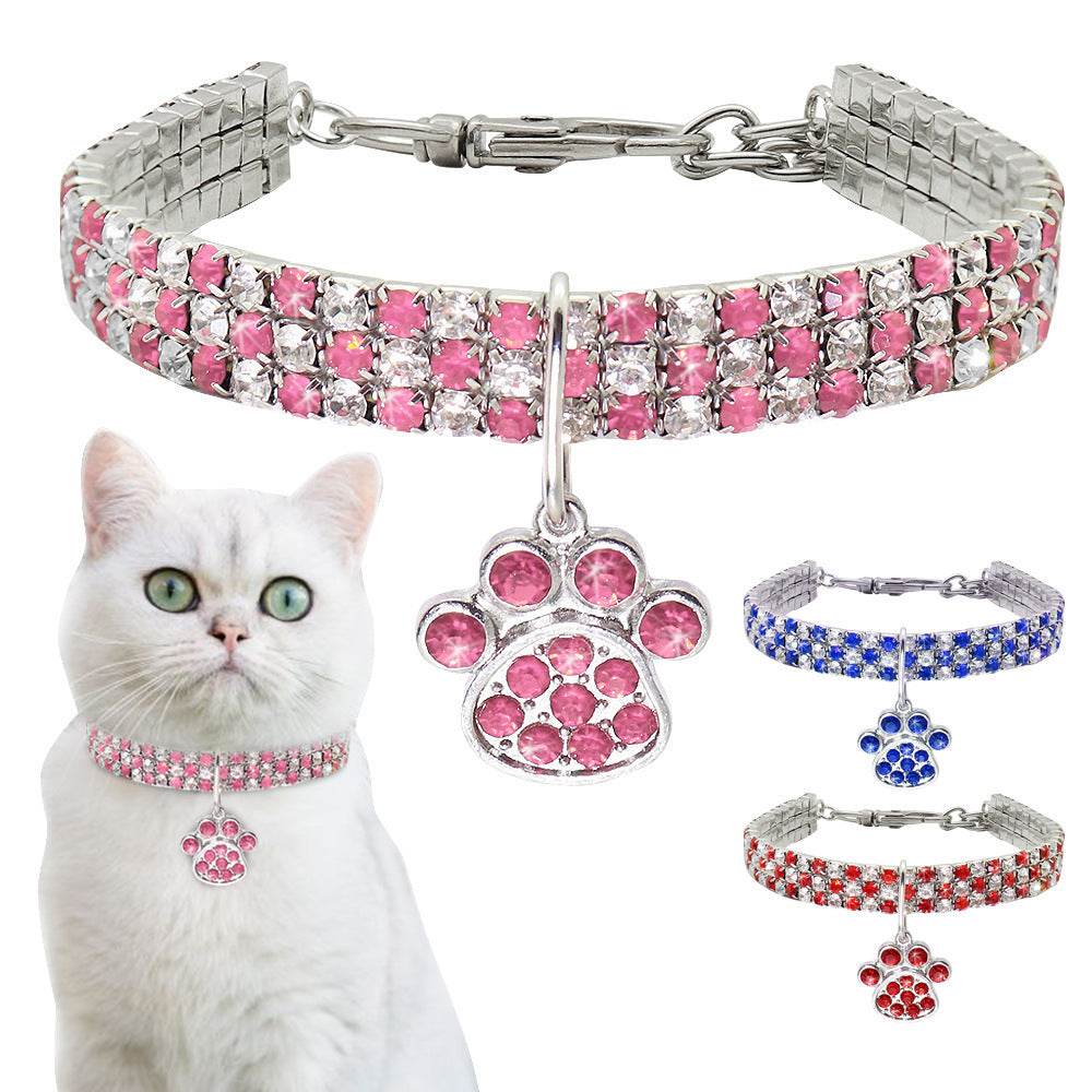 Pet Collar With Diamonds, Mixed-color Cat And Dog- Necklace Jewelry - Classy Collective