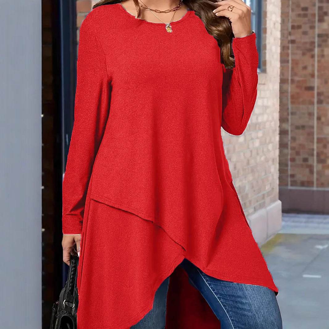 Plus Size Women's Autumn And Winter New Casual Loose Long Sleeves Outerwear Top - Classy Collective