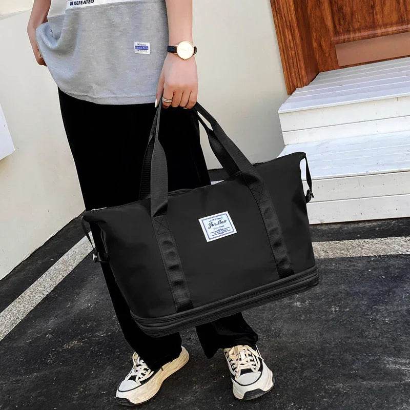 Travel Bag Large Capacity Double Expansion Portable Sports Gym Bag Student Luggage Bag Storage Bag - Classy Collective