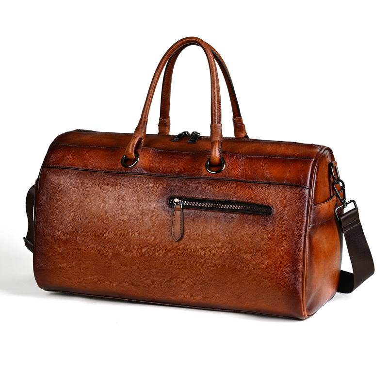 Top Layer Leather Bag Handmade Retro Large Capacity - Classy Collective