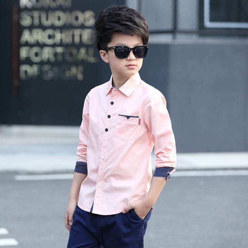 Student Spring And Autumn Trendy Fan Lapel Polka Dot Shirt - Classy Collective