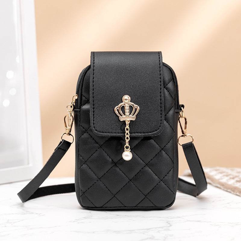 Simple All-match Messenger Bag Pearl Vertical Model In Square Shape - Classy Collective