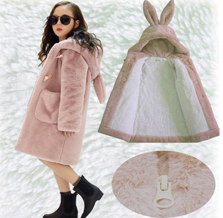 Thickened Faux Fur Coat For Big Kids - Classy Collective
