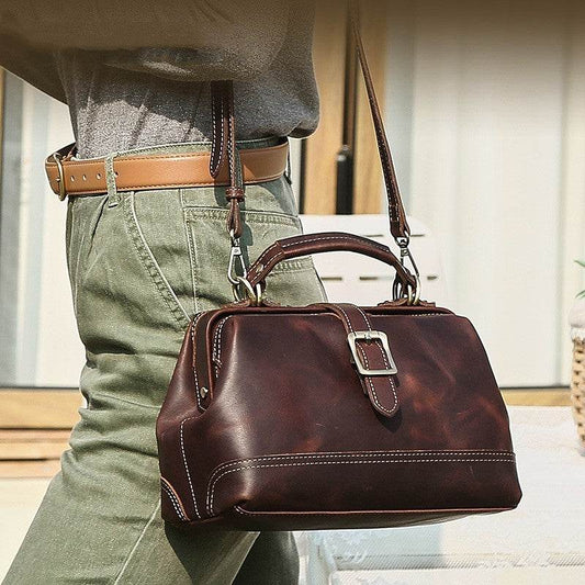 Top Layer Cowhide Dual-use Women's Shoulder Messenger Bag Large Capacity - Classy Collective