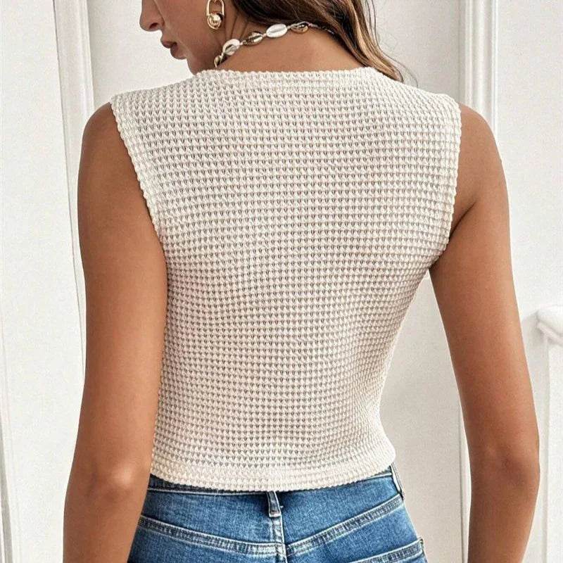 All-match V-neck Three-button Women's Vest - Classy Collective