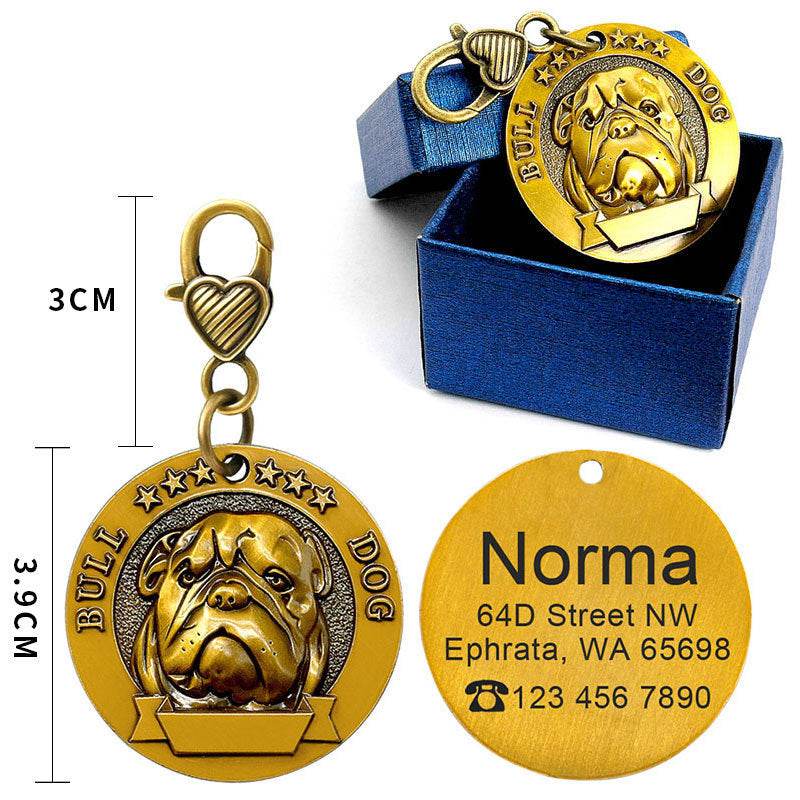 Custom Metal Engraved Dog ID Tag - Anti-lost Identity Card - Classy Collective