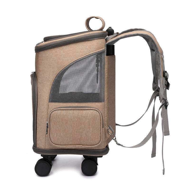 Portable Folding Trolley Pet Backpack With Universal Wheel - Classy Collective