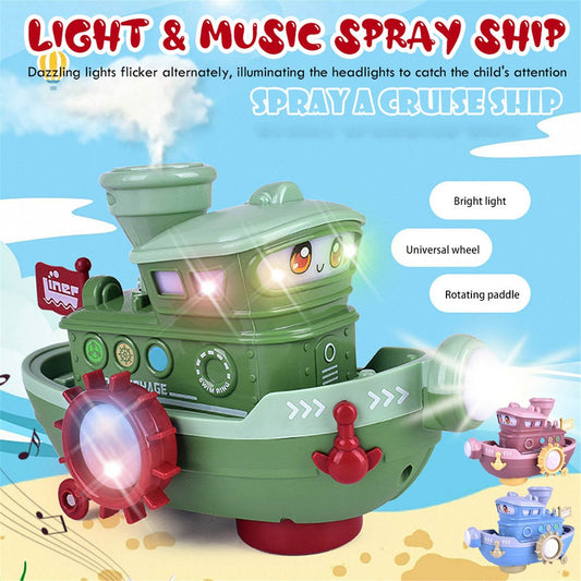 Electric Water Rotating Spray Ship Toys Cartoon Boat - Classy Collective