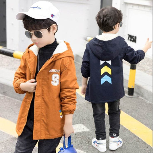 Children's jacket winter new plus velvet Korean version - Classy Collective