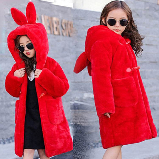 Thickened Faux Fur Coat For Big Kids - Classy Collective