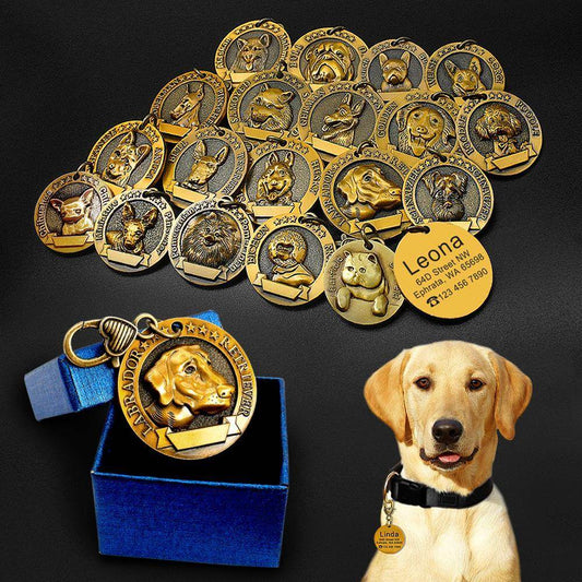 Custom Metal Engraved Dog ID Tag - Anti-lost Identity Card - Classy Collective