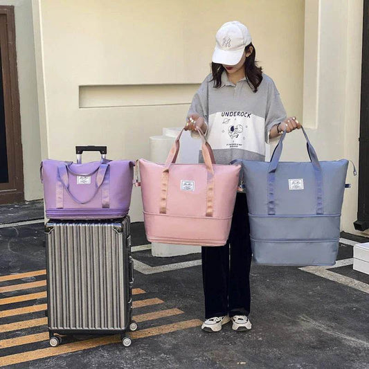 Travel Bag Large Capacity Double Expansion Portable Sports Gym Bag Student Luggage Bag Storage Bag - Classy Collective