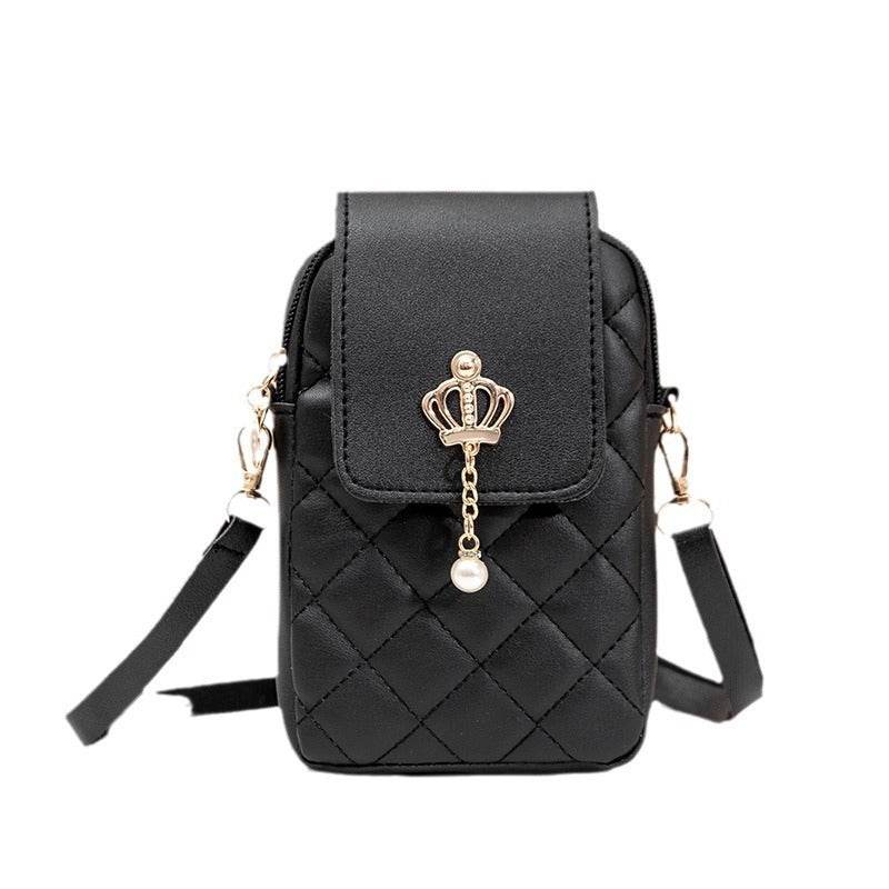 Simple All-match Messenger Bag Pearl Vertical Model In Square Shape - Classy Collective