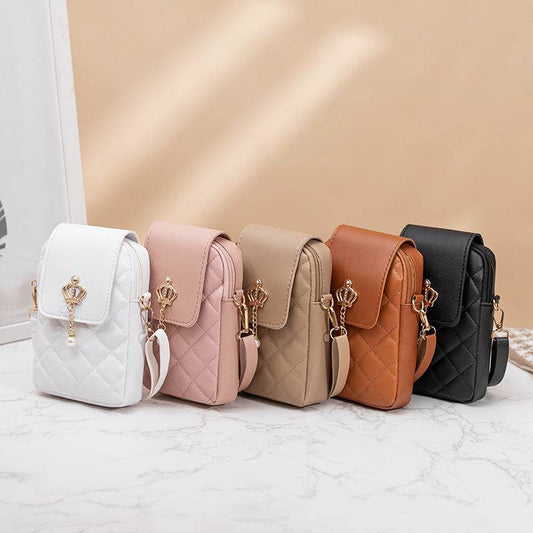 Simple All-match Messenger Bag Pearl Vertical Model In Square Shape - Classy Collective