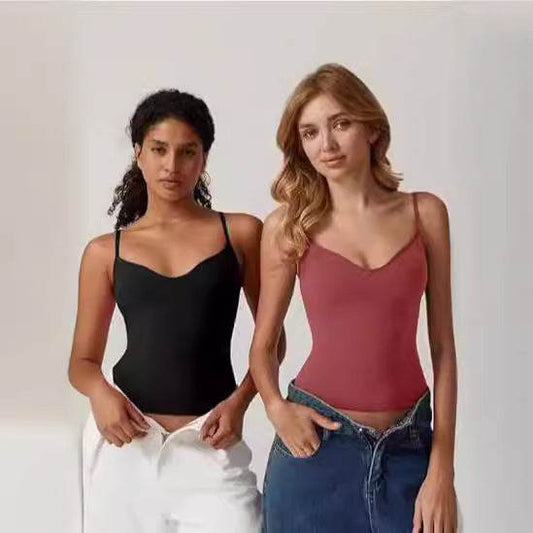 Camisole Cropped T-shirt Vest Women's Milk Silk Top - Classy Collective
