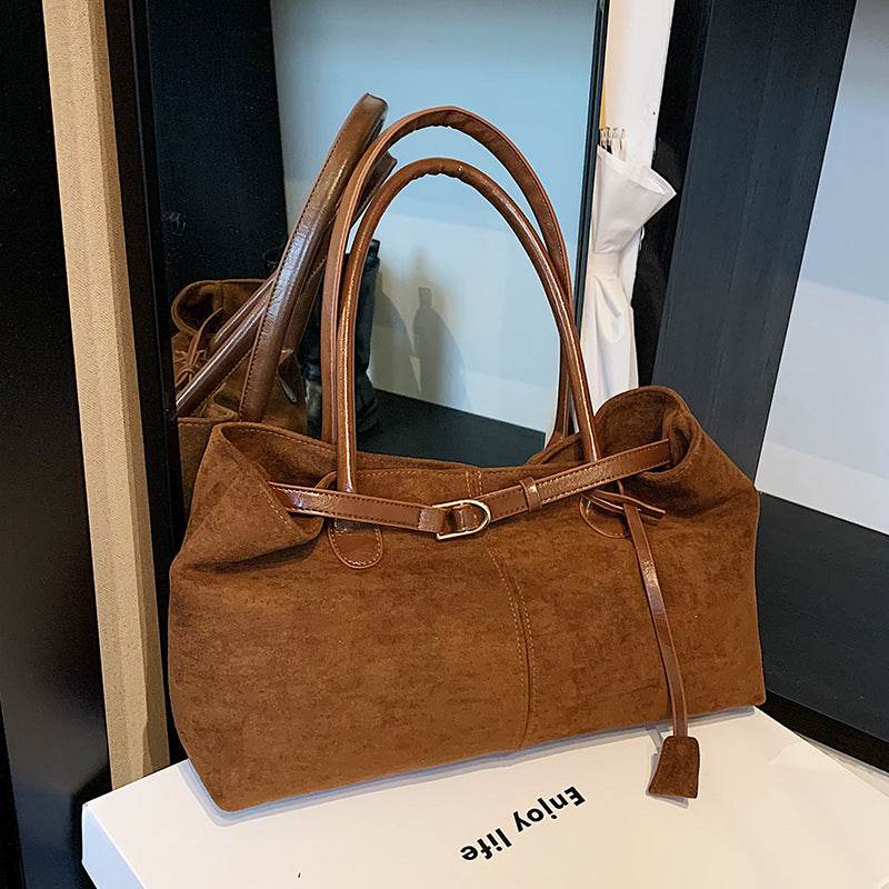 Retro Large-capacity Suede Shoulder Tote Bag - Classy Collective