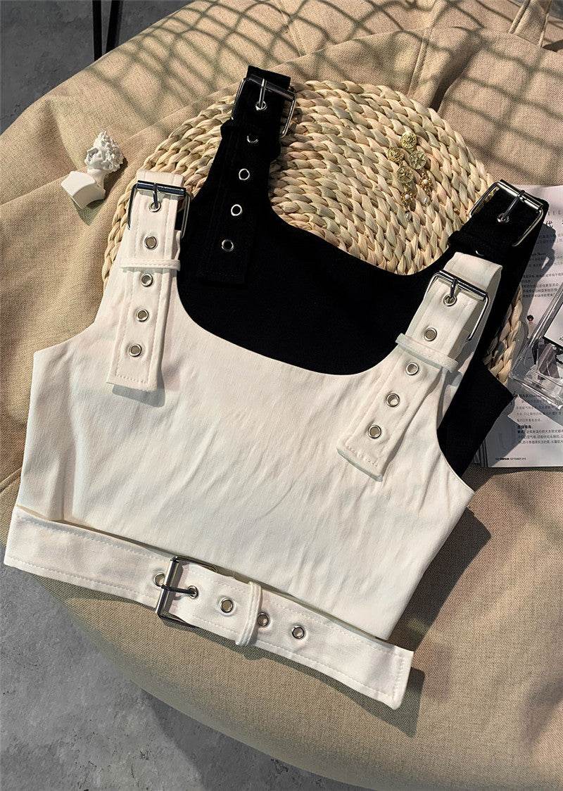 Girl's Black Cropped Overalls Jazz Outerwear Bra Top Vest - Classy Collective
