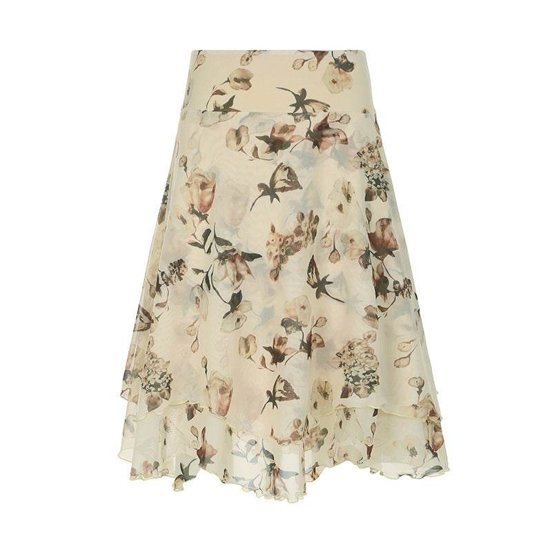Sneaky Design Floral Flounce Irregular Long Dress - Classy Collective