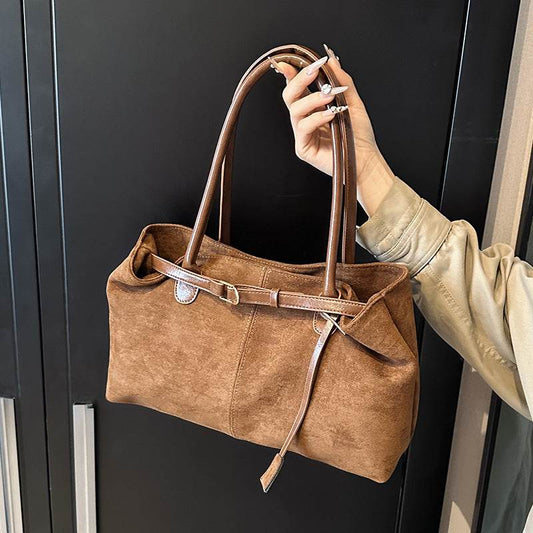 Retro Large-capacity Suede Shoulder Tote Bag - Classy Collective