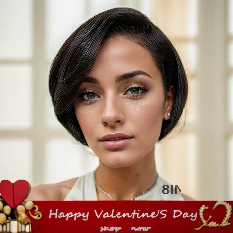 Front Transparent Lace, Styling Hair Scissors, Female Short Straight Hair Non-toxic Wig Human Hair, Wavy Wig Human Hair, No Glue. - Classy Collective