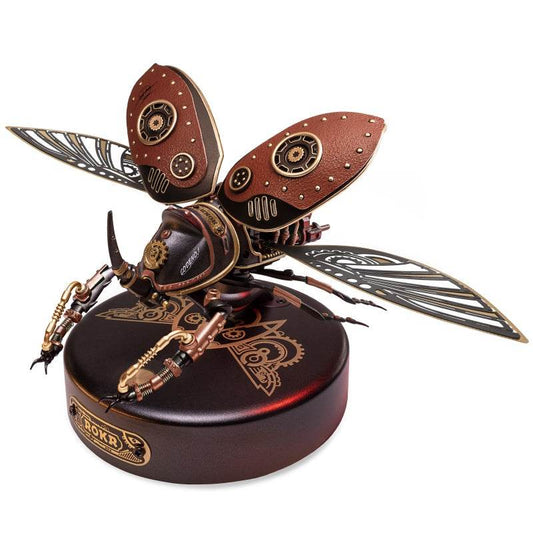 Robotime Rokr Metal 3D Puzzles Games Rhinoceros Beetle Punk Style Gift - Classy Collective