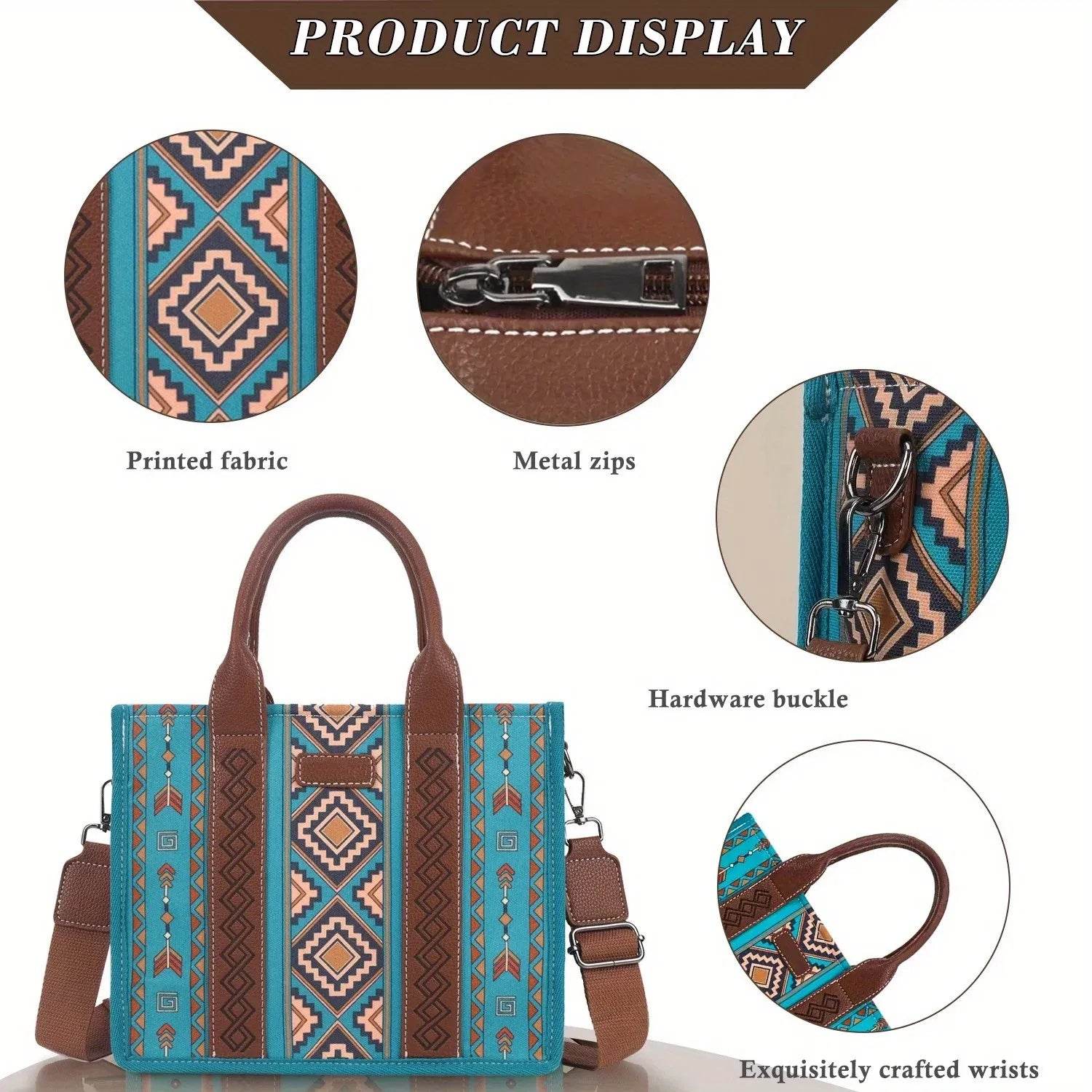 4Pcs Women's Purse Tote, Retro Work Satchel Lightweight, Boho Chic Tote Everyday Green - Classy Collective